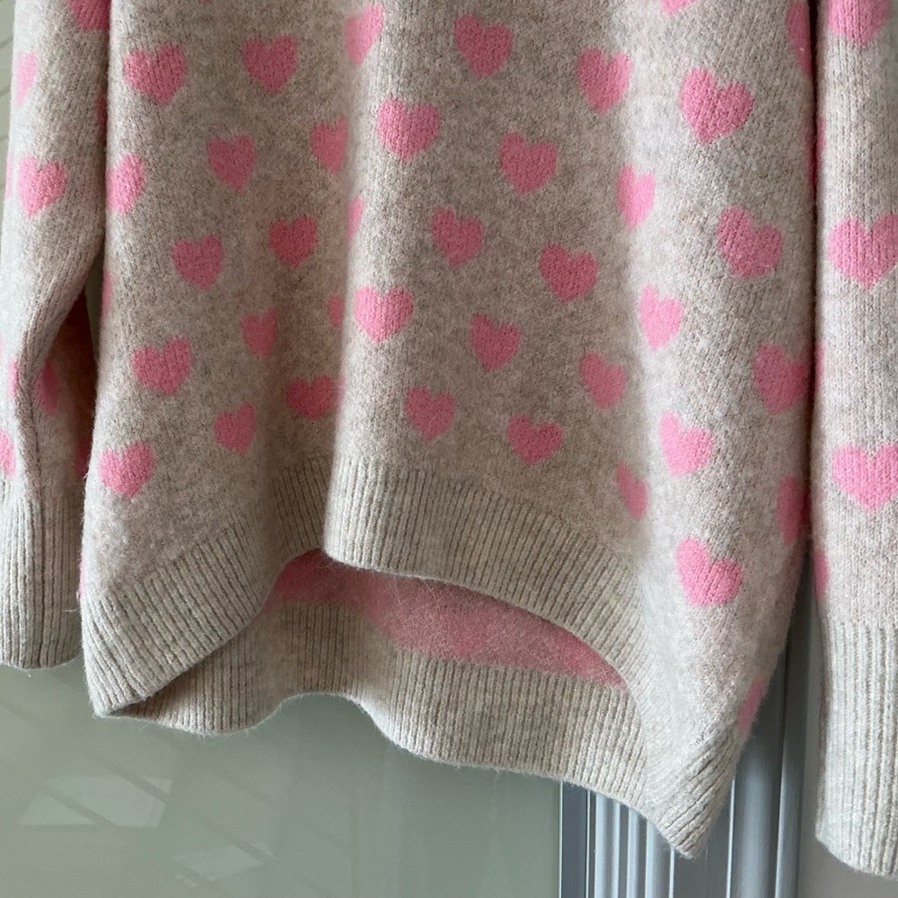 CeCe Cream and Pink Heart Sweater - Picture 2 of 5